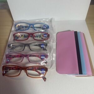 Chic Women's Glasses Collection - Blue, Red, Black, Pink, Brown +3.0